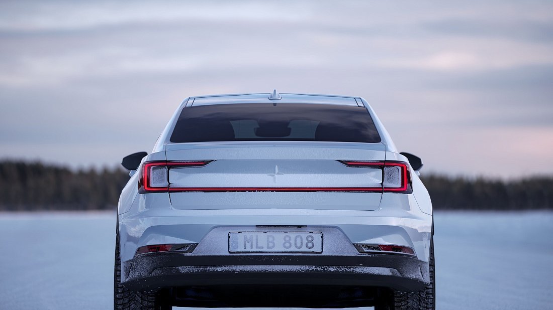 Polestar 2 Long Range Single Motor (2023-…) rear view, taillights, trunk, spoiler, badge, bumper, exterior