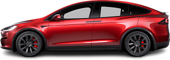 Side view photo of Tesla Model X Plaid (2021-…) on transparent background