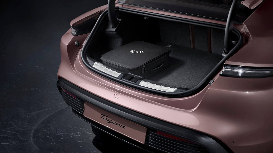 Porsche Taycan 4S Plus (2020-2024) trunk, boot, seats up, seats upright, cargo space, cargo volume, cargo capacity, storage