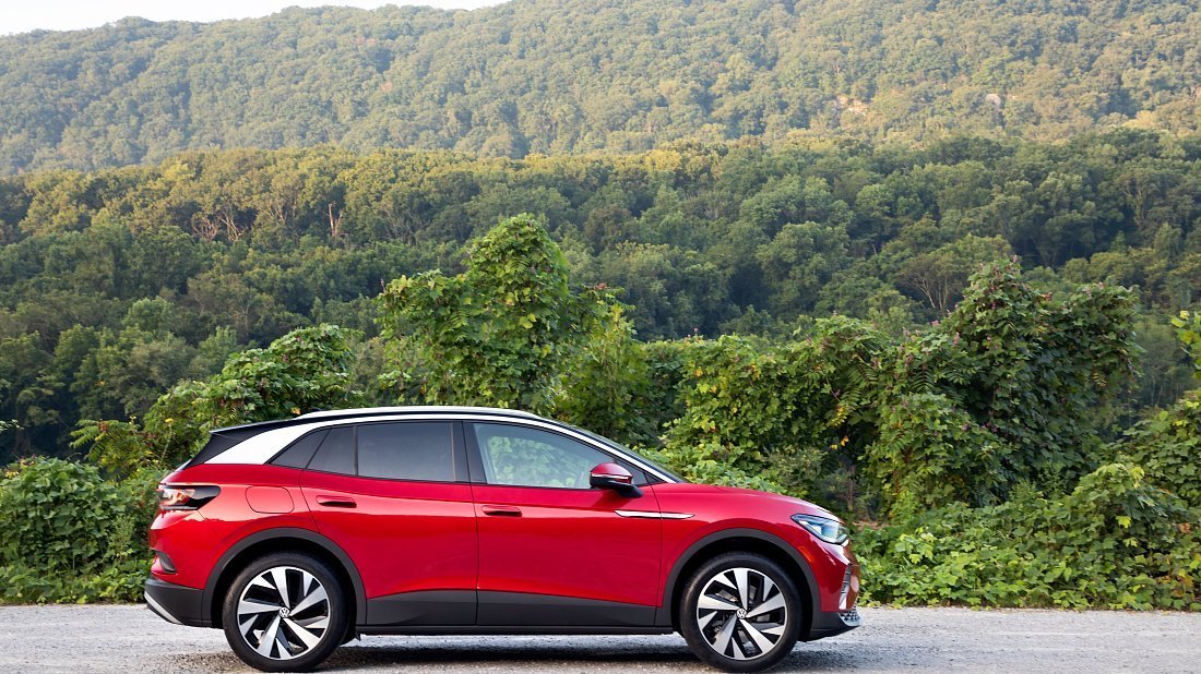 Volkswagen ID.4 AWD Pro (2021-2023) side profile, silhouette, doors, wheels, exterior