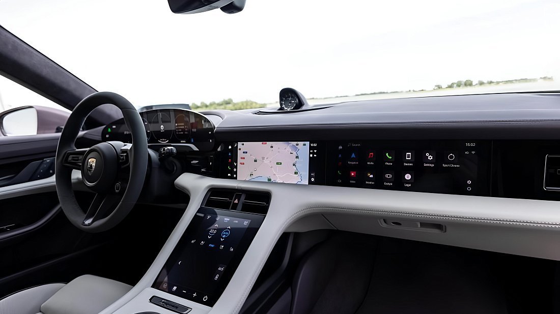 Porsche Taycan Turbo S Sport Turismo (2024-…) interior, front seat, driver seat, dashboard, steering wheel, infotainment, cockpit