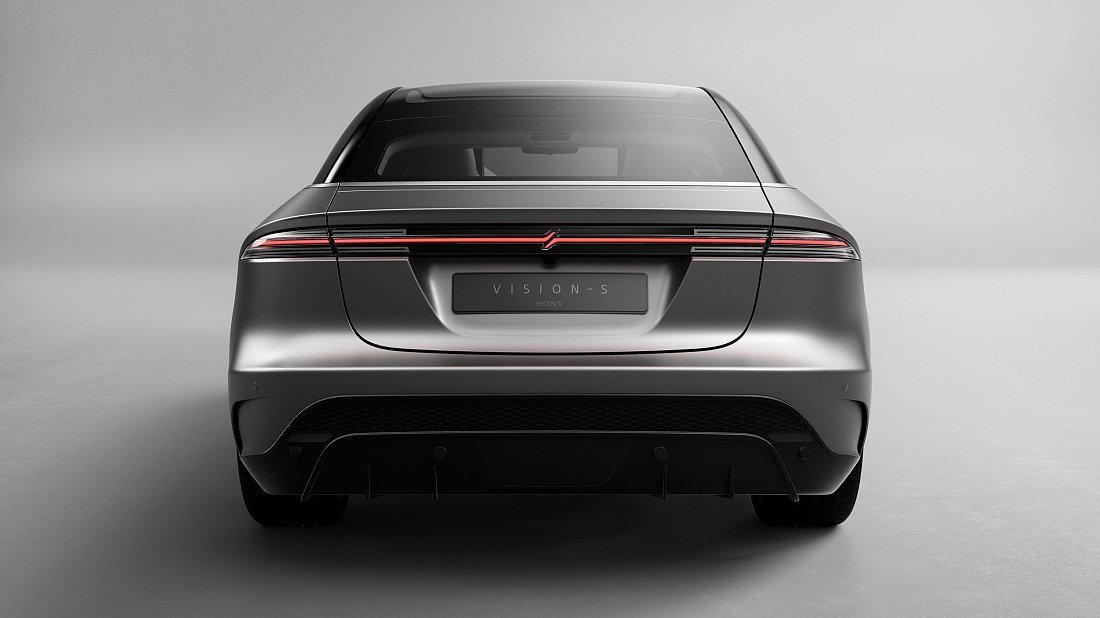 Sony Vision-S 01 rear view, taillights, trunk, spoiler, badge, bumper, exterior