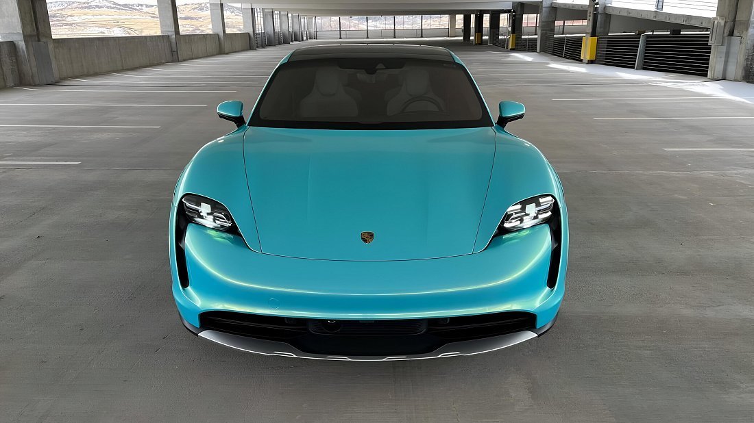Porsche Taycan Turbo S Sport Turismo (2022-2024) front fascia, grille, headlights, bumper, exterior
