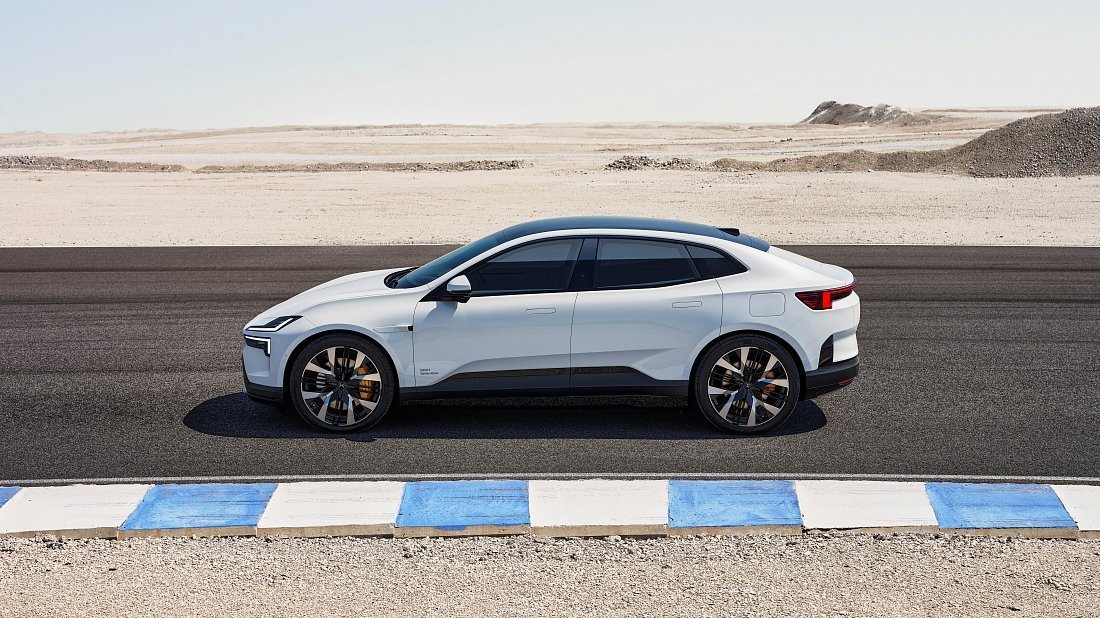 Polestar 4 Long Range Single Motor (2024-…) side profile, silhouette, doors, wheels, exterior