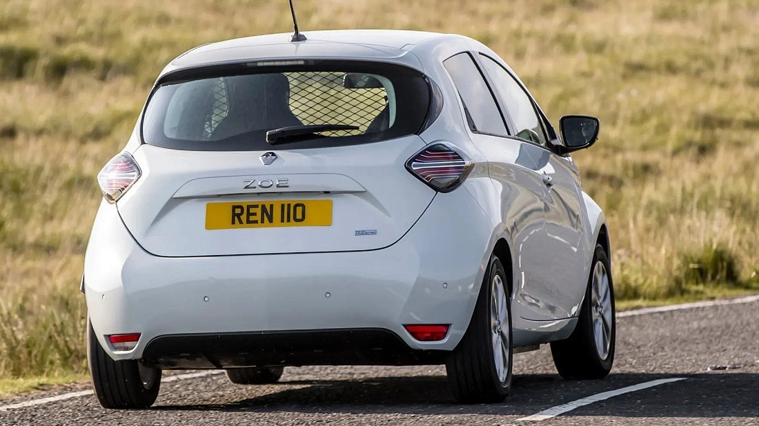 Renault Zoe Van Z.E. 50 R110 (2020-2023) rear view, taillights, trunk, spoiler, badge, bumper, exterior
