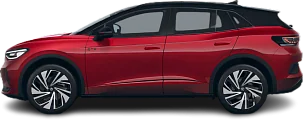 Side view photo of Volkswagen ID.4 GTX (2023-…) on transparent background