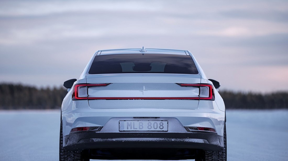 Polestar 2 Standard Range Single Motor (2024-…) rear view, taillights, trunk, spoiler, badge, bumper, exterior