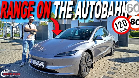 Video: Tesla Model 3 LR Premium RWD | Range Test 100km/h vs 120km/h vs 140km/h vs Top Speed | Autobahn
