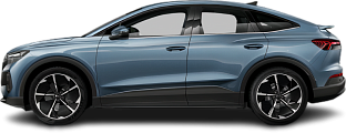 Side view photo of Audi Q4 Sportback e-tron 35 (2024-...) on transparent background
