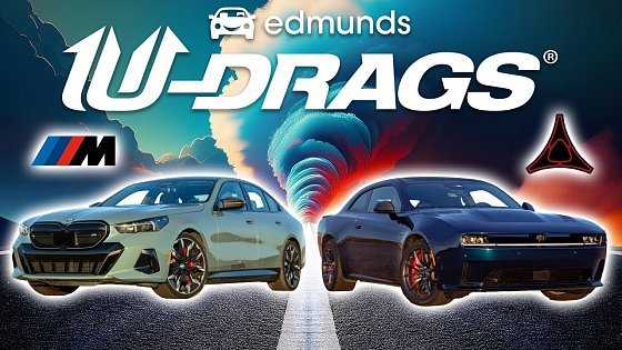 Video: Edmunds U-Drags: Dodge Charger EV vs. BMW i5 M60 | Handling, Quarter Mile & More
