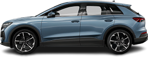 Side view photo of Audi Q4 e-tron 40 (2025-...) on transparent background