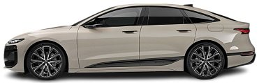 Side view photo of Audi A6 Sportback e-tron quattro (2024-…) on transparent background