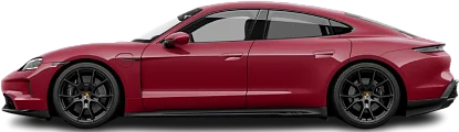 Side view photo of Porsche Taycan GTS (2024-...) on transparent background