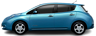 Side view photo of Nissan Leaf 24 kWh (2013-2018) on transparent background