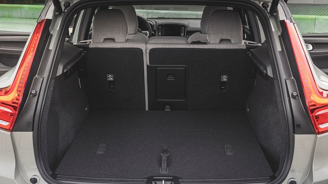 Volvo XC40 Recharge (EX40) Pure Electric (2022) trunk, boot, seats up, seats upright, cargo space, cargo volume, cargo capacity, storage