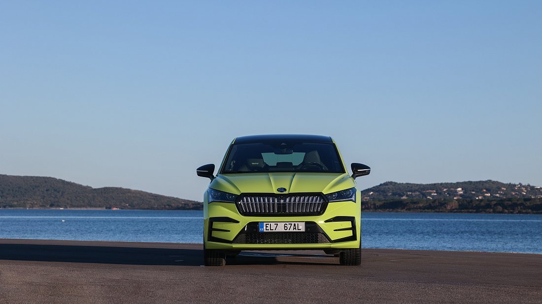 Škoda Enyaq Coupe RS (2023-2025) front fascia, grille, headlights, bumper, exterior