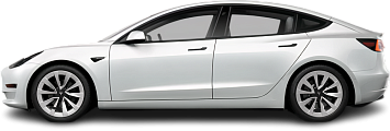 Side view photo of Tesla Model 3 Standard Range (2019-2020) on transparent background