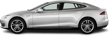 Side view photo of Tesla Model S 60 (2013-2015) on transparent background
