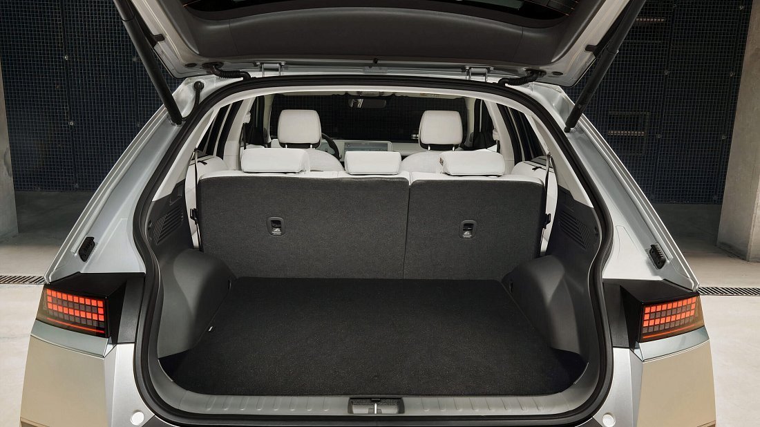 Hyundai Ioniq 5 Standard Range RWD (2021-2024) trunk, boot, seats up, seats upright, cargo space, cargo volume, cargo capacity, storage