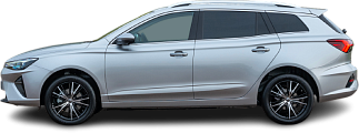 Side view photo of MG MG5 Electric Standard Range (2022-…) on transparent background