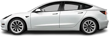 Side view photo of Tesla Model 3 Long Range AWD (2018-2023) on transparent background
