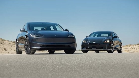 Video: 2024 Tesla Model 3 Highland Standard Range vs. Hyundai Ioniq 6 RWD When Less Is More