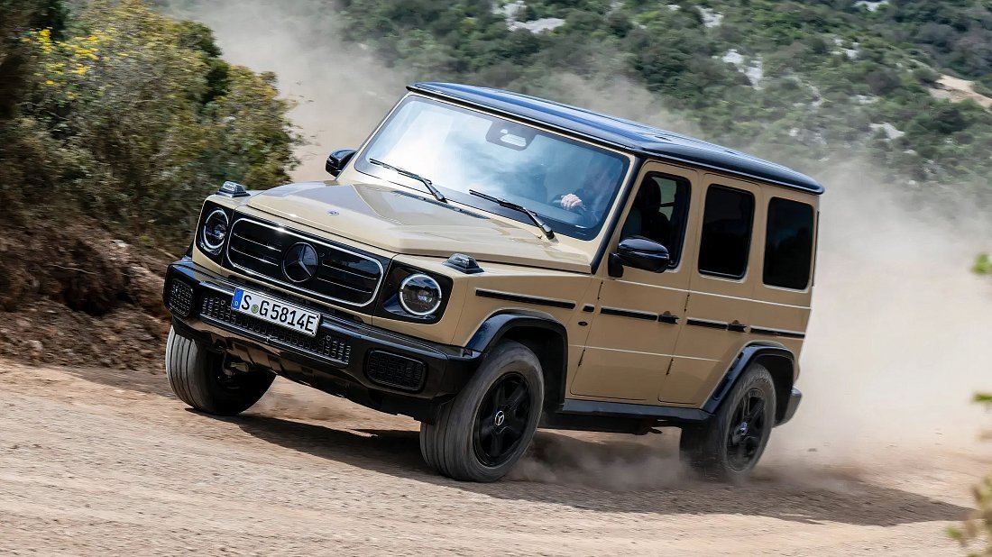 Mercedes G 580 EQ (2024-…) front view, front quarter, diagonal, exterior