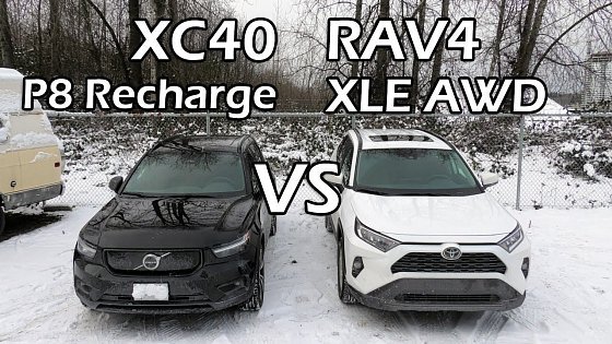 Video: Toyota RAV4 XLE AWD VS Electric Volvo XC40 P8 Recharge. AWD Snow And Ice Hill Test!
