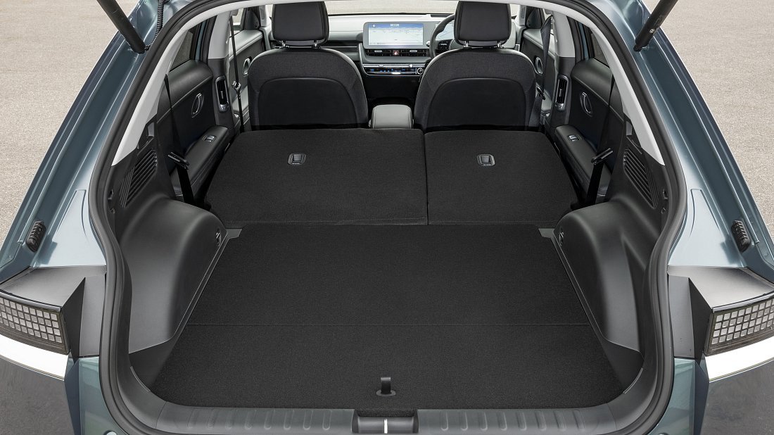 Hyundai Ioniq 5 XRT (2025-...) trunk, boot, expanded, folded seats, maximum volume, max cargo, max capacity, max storage