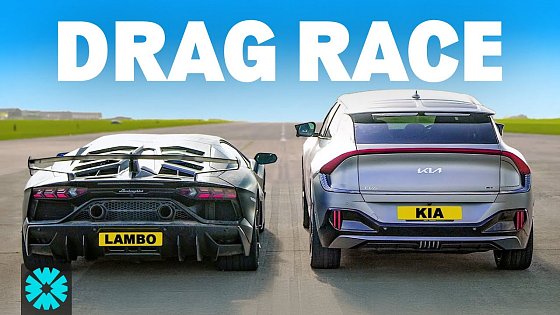 Video: DRAG RACE: Lambo Aventador SVJ v 585hp Kia EV6 GT
