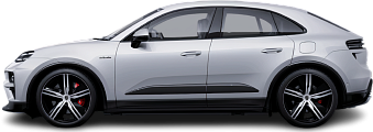 Side view photo of Porsche Macan Turbo Electric (2024-…) on transparent background