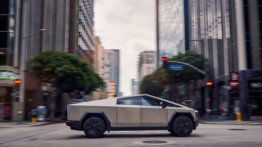 Tesla Cybertruck All-Wheel Drive (2023-…) side profile, silhouette, doors, wheels, exterior