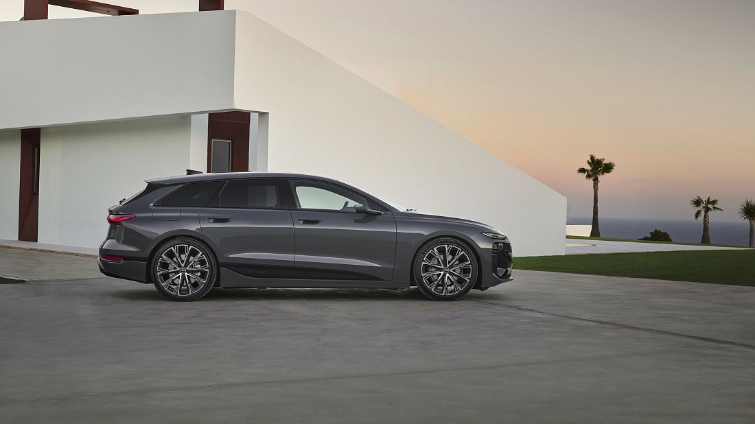 Audi S6 Avant e-tron (2024-…) side profile, silhouette, doors, wheels, exterior