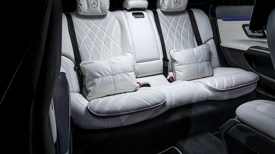 Mercedes EQS 580 4MATIC (2024-…) rear seats, back seats, passenger seats, legroom, headroom, interior