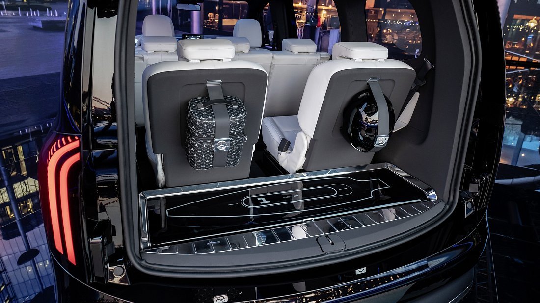 Mercedes EQT 200 Long (2024-…) trunk photo, boot, seats up, seats upright, cargo space, cargo volume, cargo capacity, storage
