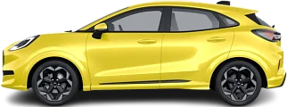 Side view photo of Ford Puma Gen-E FWD (2024-…) on transparent background
