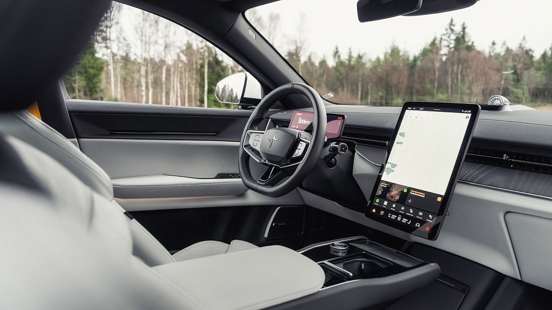 Polestar 3 Long Range Performance (2024-…) interior, front seat, driver seat, dashboard, steering wheel, infotainment, cockpit