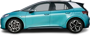 Side view photo of Volkswagen ID.3 Pure Performance (2021-2022) on transparent background