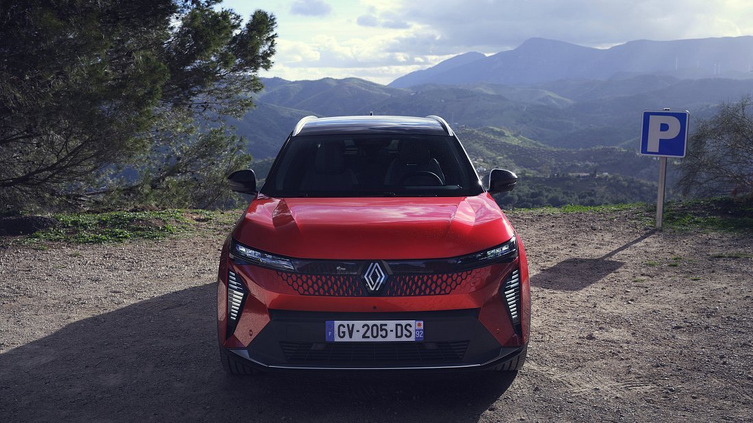 Renault Scenic E-Tech EV87 220hp (2023-…) front fascia photo, grille, headlights, bumper, exterior