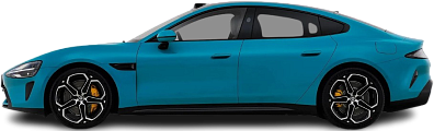 Side view photo of Xiaomi SU7 (2024-...) on transparent background