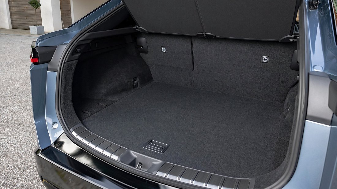 Lexus RZ 350e (2025-…) trunk, boot, seats up, seats upright, cargo space, cargo volume, cargo capacity, storage