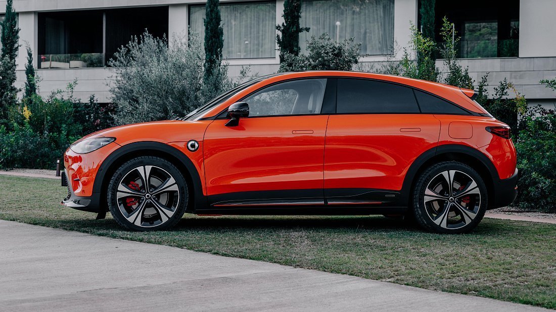 Smart #3 Brabus (2024-…) side profile photo, silhouette, doors, wheels, exterior