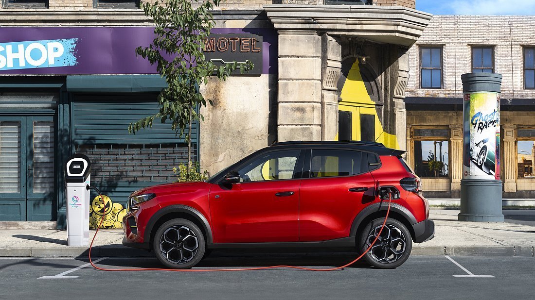 Citroën e-C3 (2024-…) side profile, silhouette, doors, wheels, exterior