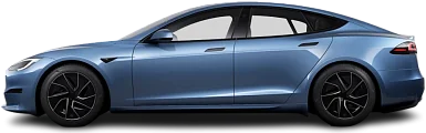 Side view photo of Tesla Model S Dual Motor (2025-…) on transparent background