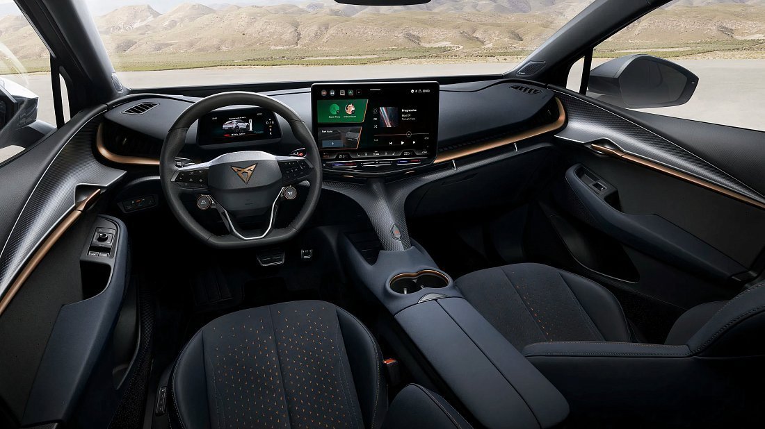 Cupra Tavascan Endurance (2023-…) interior, front seat, driver seat, dashboard, steering wheel, infotainment, cockpit