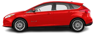 Side view photo of Ford Focus Electric 33 kWh (2017-2018) on transparent background