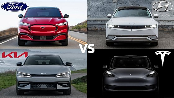 Video: 2024 Tesla Model Y vs Ford Mustang Mach-E vs Hyundai IONIQ 5 vs Kia EV6 - Best Family EVs Compared!
