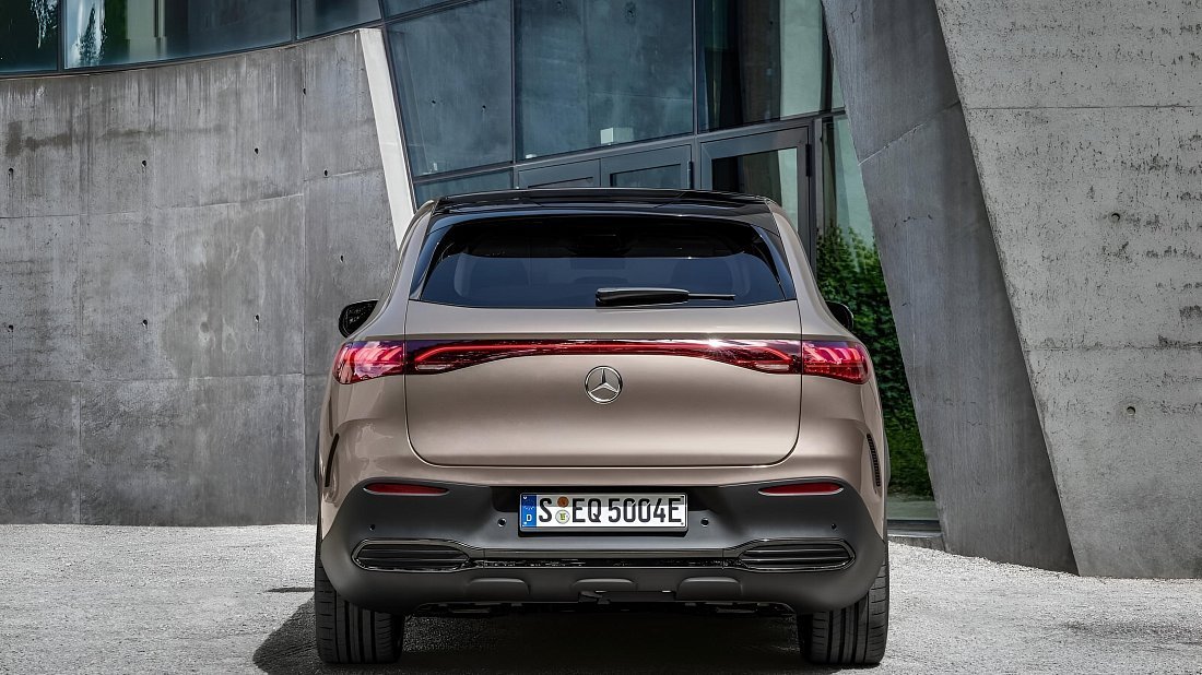 Mercedes EQE SUV 300 (2023-…) rear view, taillights, trunk, spoiler, badge, bumper, exterior