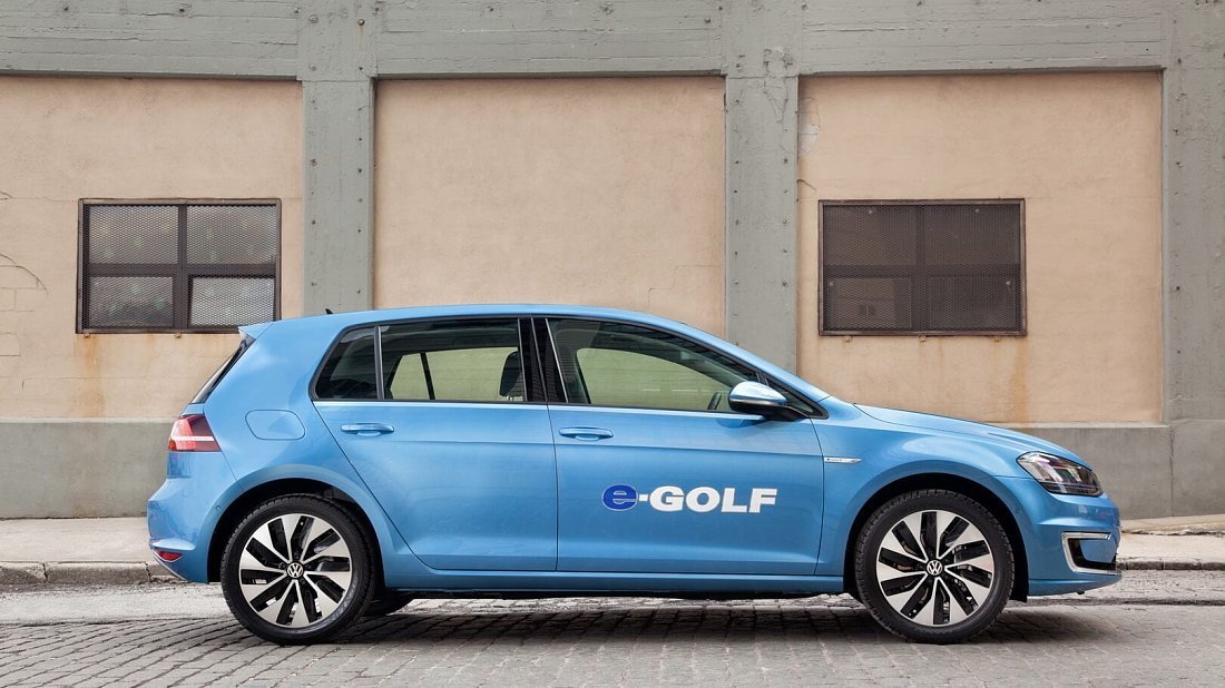 Volkswagen e-Golf 24.2 kWh (2014-2016) side profile, silhouette, doors, wheels, exterior