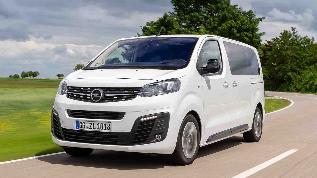 Opel Zafira Electric Life S 50 kWh (2020-2021) front view, front quarter, diagonal, exterior